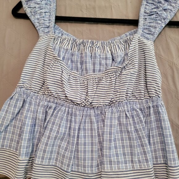 Anthropologie, XS blue & white check top - Picture 2 of 3